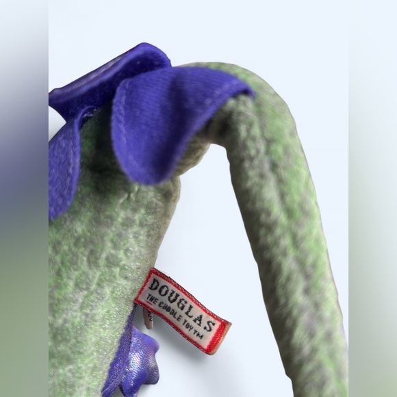 Douglas Dragon Plush Green 8" Purple Sparkle Glitter Wings - Picture 4 of 4